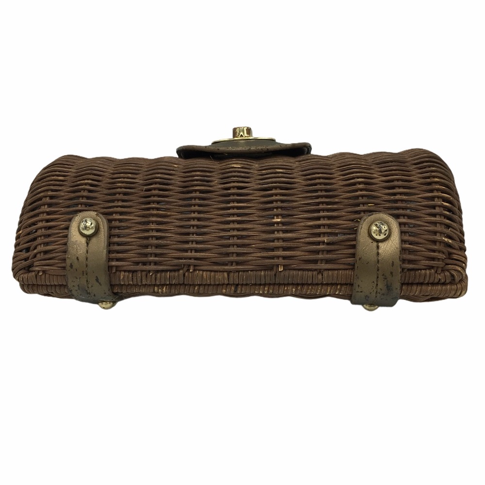 Wicker Metallic Bronze Turn Key Clutch Bag - Picture 5 of 8